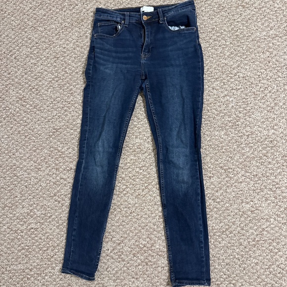 Dark Wash Skinny Jeans - Classic Mid-Rise Denim - Picture 1 of 1